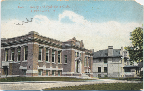 Vintage postcard of Owen Sound & North Grey Union Public Library